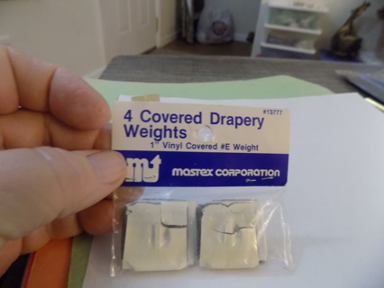 4 covered drapery weights NIP  1 inch vinyl covered # 3 Weight