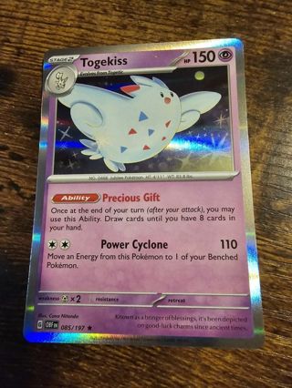 Pokemon Togekiss holo rare card 085/197b