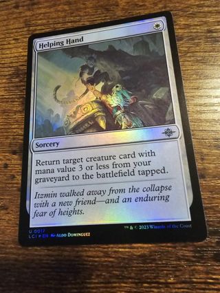 Magic the gathering mtg Helping Hand foil card Lost caverns of Ixalan