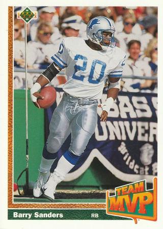 Tradingcard - 1991 Upper Deck #458 - Barry Sanders TMVP - Detroit Lions