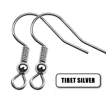  30pc 7mm Tibet Silver Ear Wires Lot #2 (PLEASE READ DESCRIPTION) 