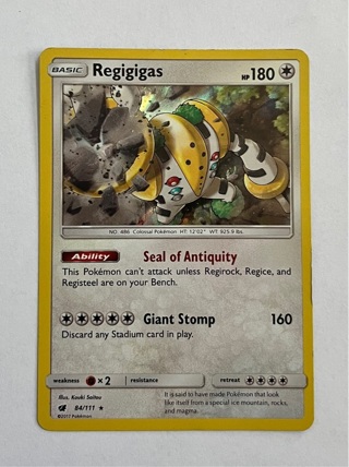 Pokémon Regigigas Seal of Antiquity 84/111 Holofoil Card