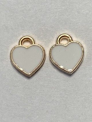 ♥♥MINI HEART CHARMS~#5~WHITE~FREE SHIPPING♥♥