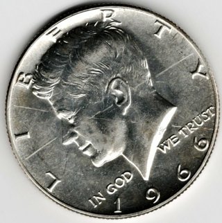 1966-P AU JFK 40% SILVER HALF DOLLAR