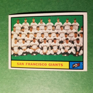 1961 - TOPPS EXMT - NRMT BASEBALL - CARD NO. 167 - SAN FRANCISCO TEAM - GIANTS