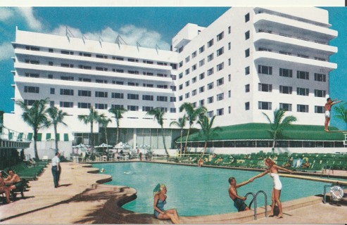 Vintage Unused Postcard: n: Sans Source Hotel, Miami Beach, FL