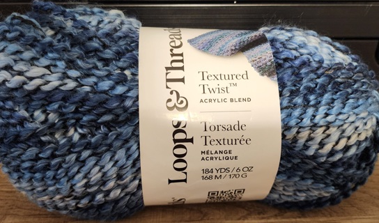RESERVED - NEW - Loops & Threads Textured Twist Yarn - "Blue Yonder"