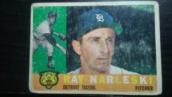 1960 TOPPS RAY NARLESKI DETROIT TIGERS BASEBALL CARD# 161