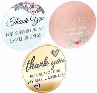 ➡️⭕SPECIAL⭕(33) 1" BEAUTIFUL "thank you FOR SUPPORTING MY SMALL BUSINESS" STICKERS!!⭕