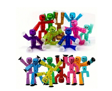 1PC Random Color Creative Fun Little Bot Toys, Stress Relief Jigsaw Suction Figures