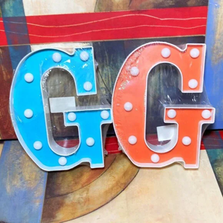 (2) NEW LIGHT UP LED LETTER MARQUEE SIGNS ADORN LIFE LED LETTERS BLUE G ORANGE G