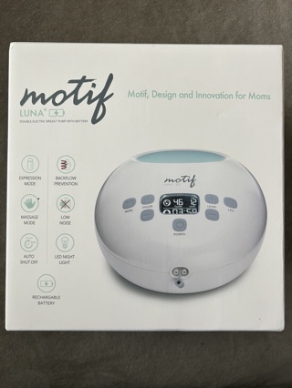 Brand New Sealed 2022 Motif Luna Double Electric Breast Pump with Bottle Set