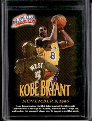 Kobe Bryant 1997 Fleer Million Dollar Moments Basketball Card #31 Lakers