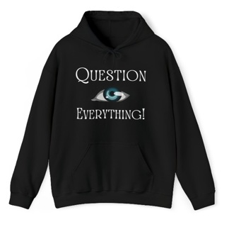 QUESTION EVERYTHING Black Unisex Hoodie Sweatshirt Size XL - New