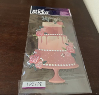 Sticko dimensional birthday cake sticker