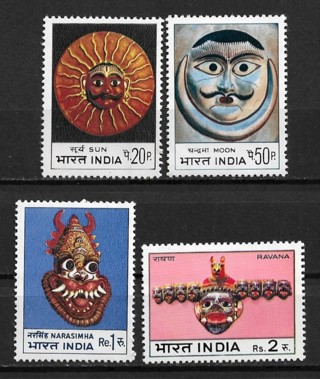 1974 India Sc602-5 complete Masks set of 4 MNH