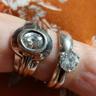 2 Sterling silver rings size 8 vintage
