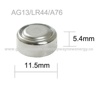 (1) BRAND NEW BATTERY LR44 AG13 A76 1.5V ROUND ALKALINE BUTTON CELL BATTERY