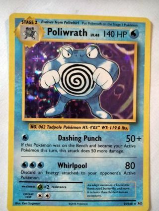 Poliwrath 25/108 rare holo nm pokemon