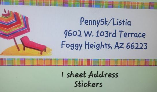 1 sheet address or feedback stickers