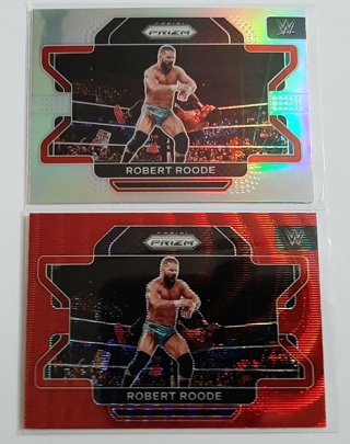 2022 WWE Prizm - Robert Roode 2-Card Insert/Parallel Lot - Silver and Red Wave Prizms