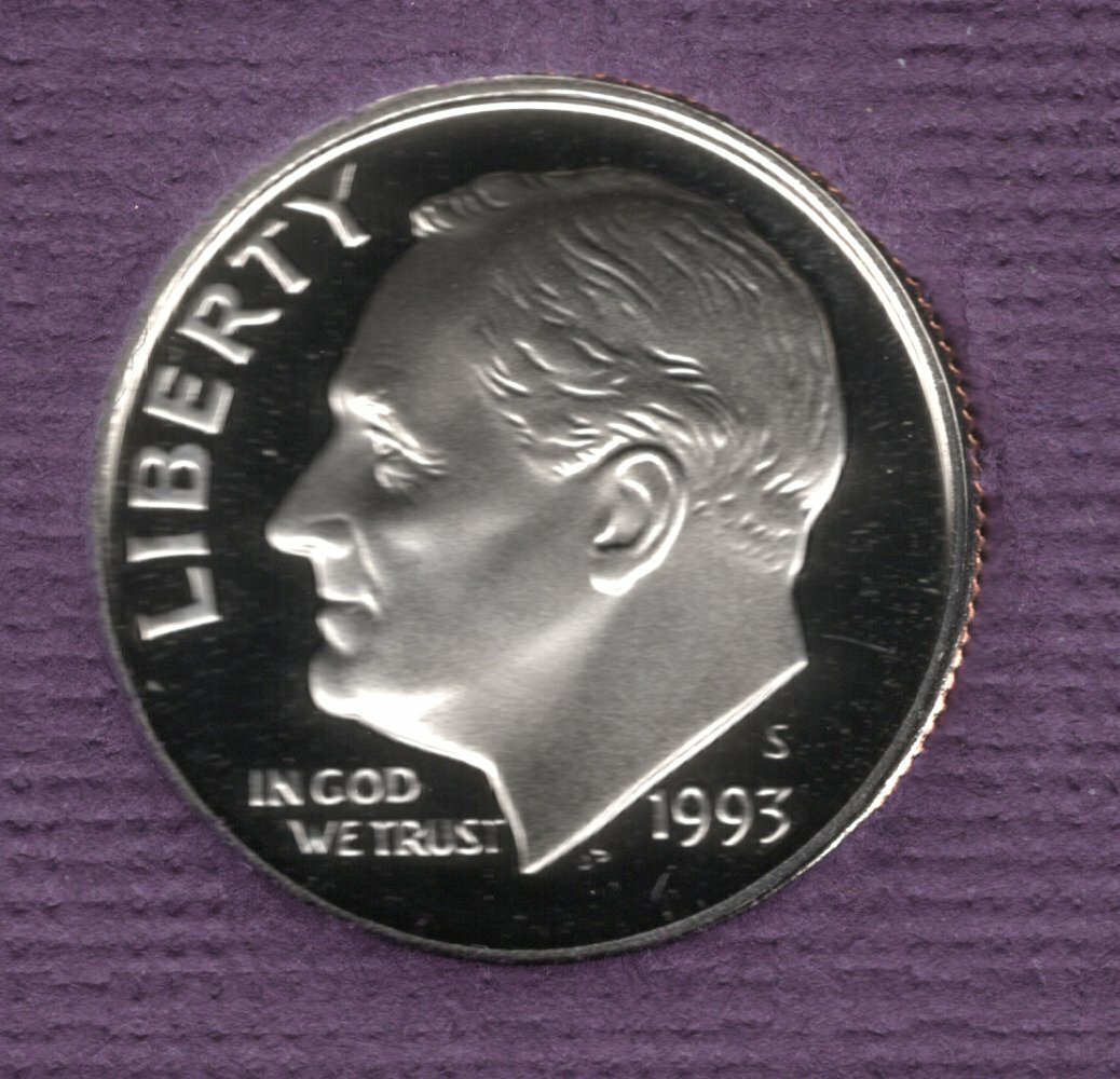Free: 1993-S NEARLY PERFECT PROOF ROOSEVELT DIME 