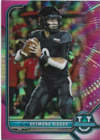 2022 BOWMAN UNIVERSITY DESMOND RIDDER PINK REFRACTOR ROOKIE CARD