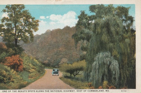 Vintage Unused Postcard: d: Road Scene east of Cumberland, MD