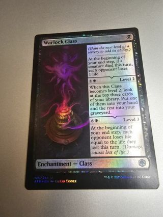 Magic the gathering mtg Warlock Class foil card Forgotten Realms