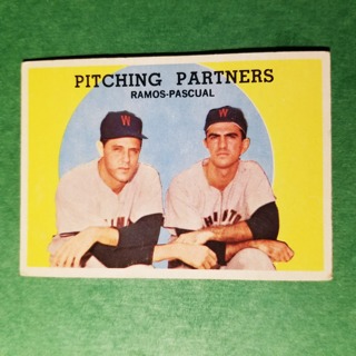 1959 - TOPPS EXMT - NRMT BASEBALL - CARD  NO. 291 - PITCHING PARTNERS - SENATORS