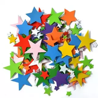 NEW in PACK 40 DIFFERENT SIZE FOAM STICKERS STARS