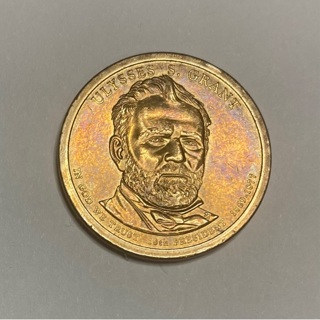 Ulysses S. Grant Gold Presidential One Dollar Nice Purple Tone Coin!