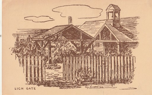 Vintage Unused Postcard: gin a: Lich Gate, Provincetown, MA