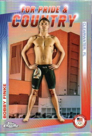 2024 Topps Olympics Chrome Bobby Finke Pride & Country