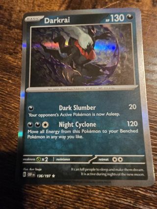 Pokemon Darkrai holo rare card 136/197