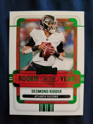 2022 Panini Contenders Rookie of the Year Contenders Emerald Desmond Ridder