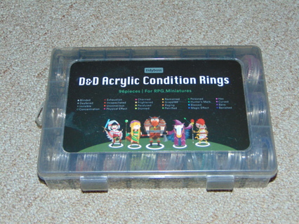 Dungeon and Dragons Acrylic Condition Rings  with Storage Box 