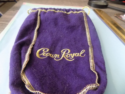 Purple Crown royal drawstring bag 8 x 5 Embroidered Crown Royal   name, gold cord