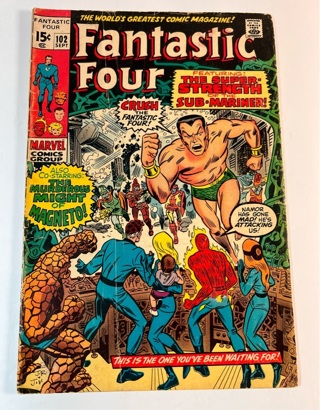 Fantastic Four #102 Early Bronze Age 1970 15 cent cover 