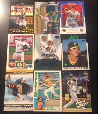 9 Oakland A’s baseball cards 