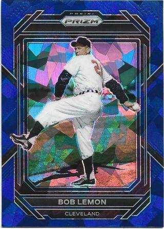 2023 PRIZM BOB LEMON BLUE CRACKED ICE PRIZM REFRACTOR CARD