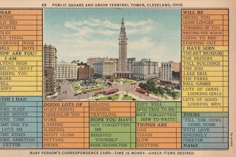 Vintage Unused Postcard: c: Public Square & Union Terminal Cleveland, OH