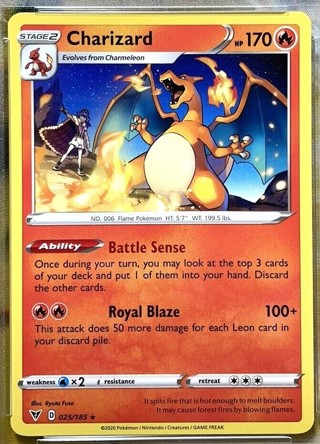 Pokemon Vivid Voltage Charizard Non-Holo Rare 025/185 NM