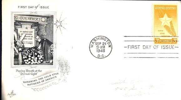 1948 ArtCraft Gold Star Mothers FDC