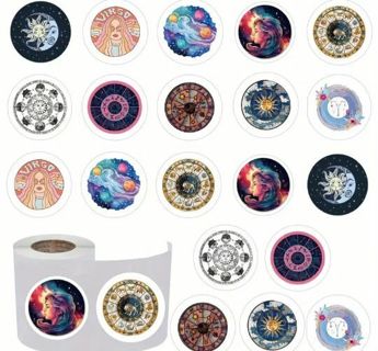 ➡️NEW⭕(10) 1" BEAUTIFUL ASTROLOGICAL STICKERS!! TAROT ZODIAC CELESTIAL PLANETS (SET 3 of 3)