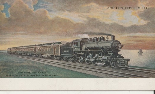 Vintage Unused Postcard: g: 1909 4670 L.S. & M.S. Engine