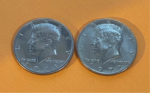 1971 D & 1972 P Half Dollar 50c Coins!