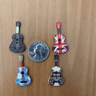 Wooden Guitar Buttons (J)