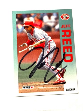 Autographed Jeff Reed 1992 Fleer #418 Cincinnati Reds