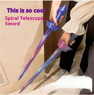 1pc Random Color/Style Creative Spiral Sword Toy With Gravity, Stretchable & Rotatable Design
